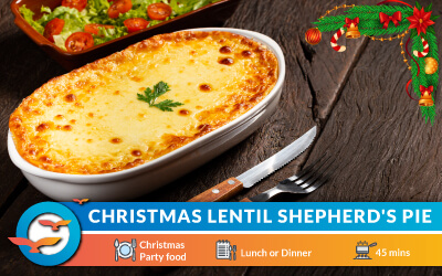 A Crispy, fluffy Lentil Shepherd's Pie add these recipe to your holiday table
