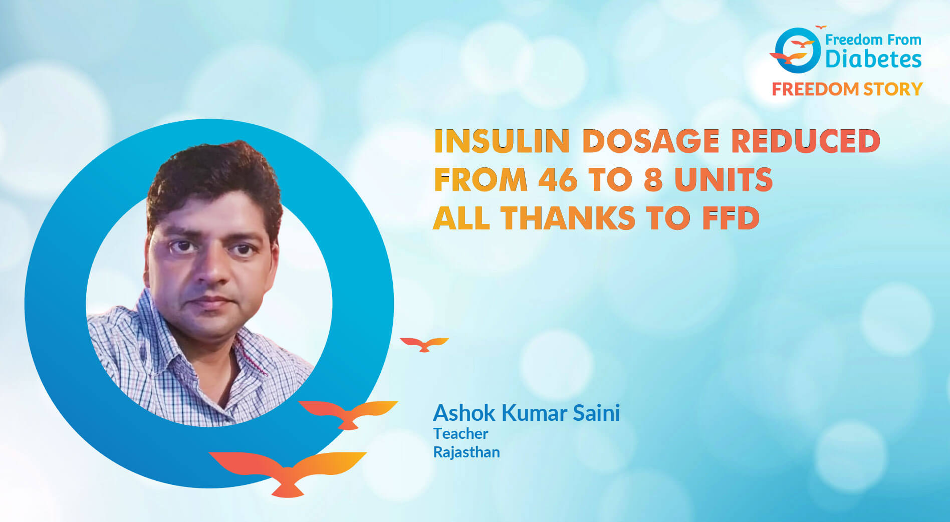 Insulin dosage reduced from 46 to 8 units all thanks to FFD