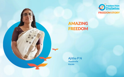 Ajitha P N (58), Housewife, Kerala, diabetes, Cholesterol, leg swelling, Amazing freedom