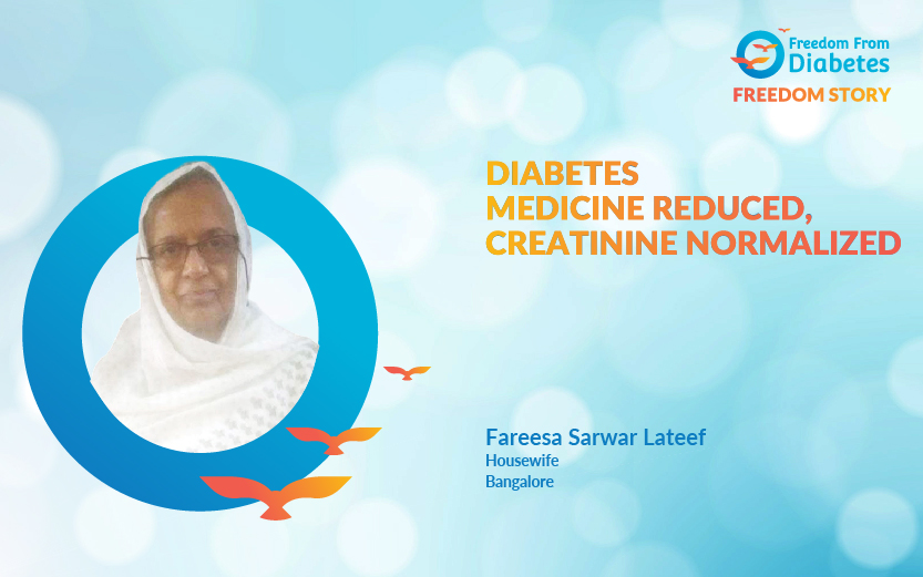 Diabetes medicine reduced, creatinine normalized