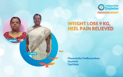 Weight loss 9 kg, heel pain relieved