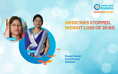 Medicines stopped,  weight loss of 20 kg