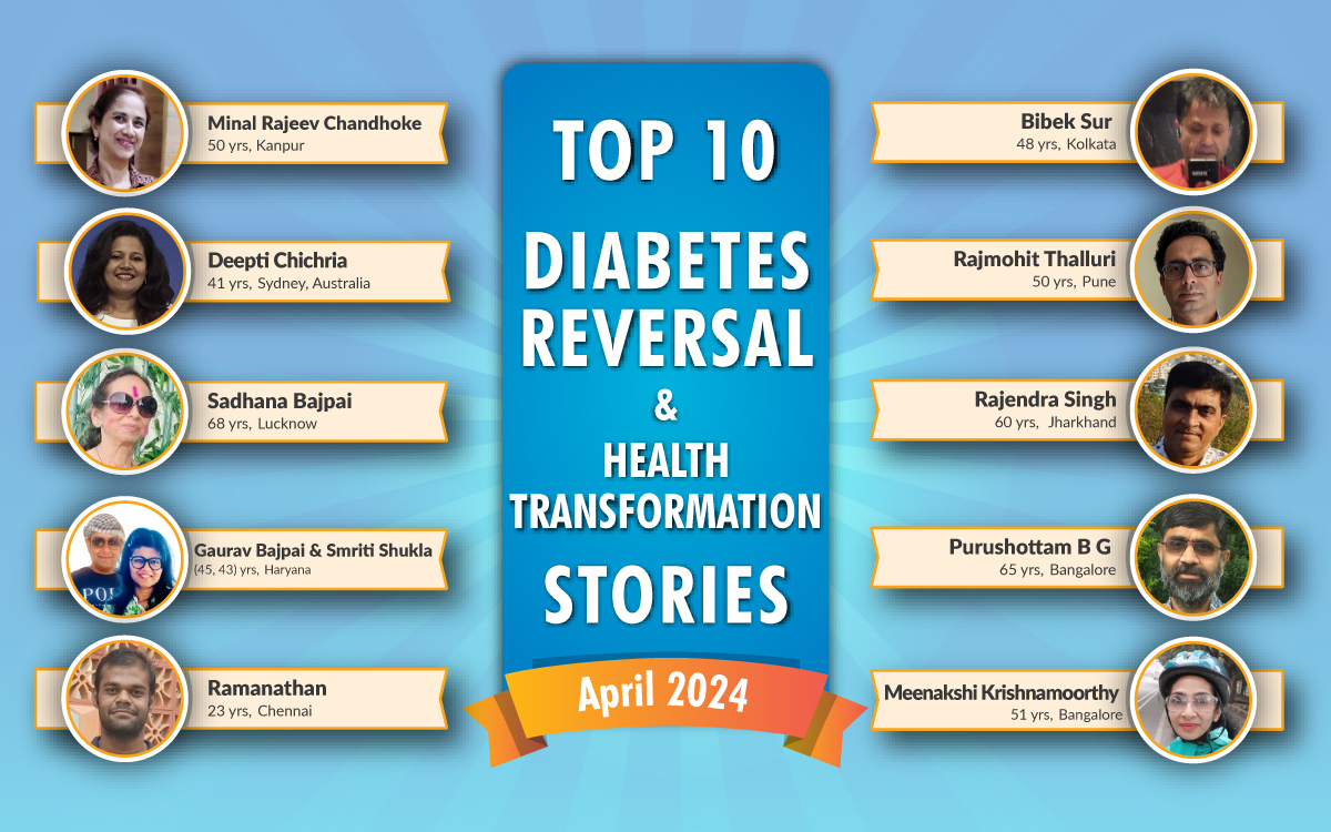 April 24 : Top 10 Diabetes Reversal- Health Transformation Stories