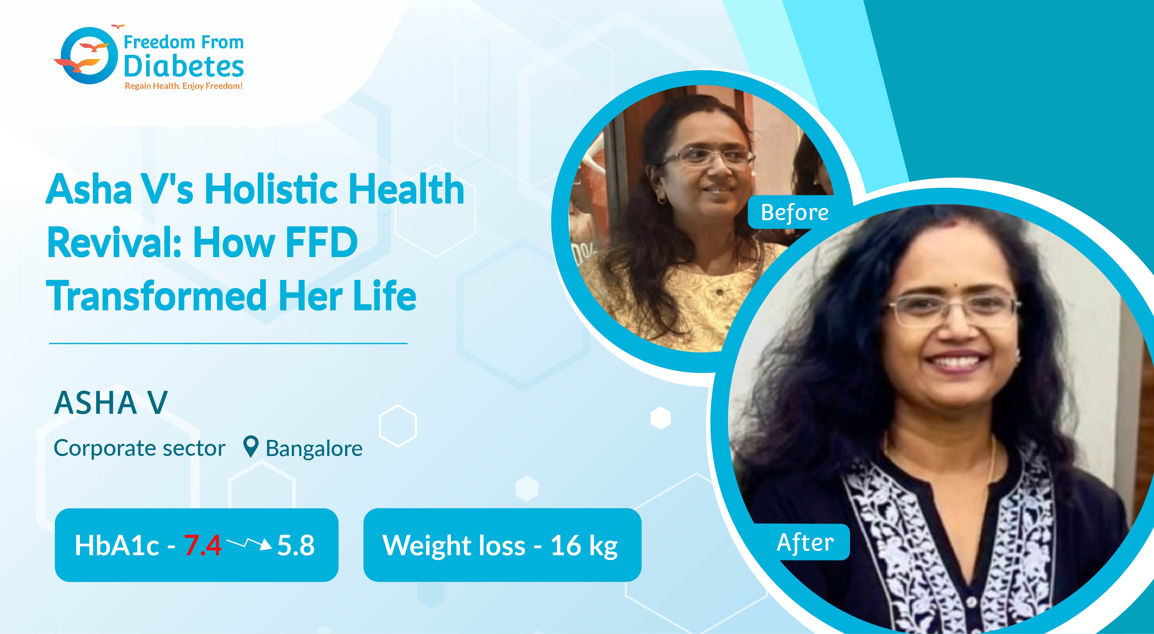 How FFD Helped Asha V Achieve Stable Sugar Levels and Lost 16 kg