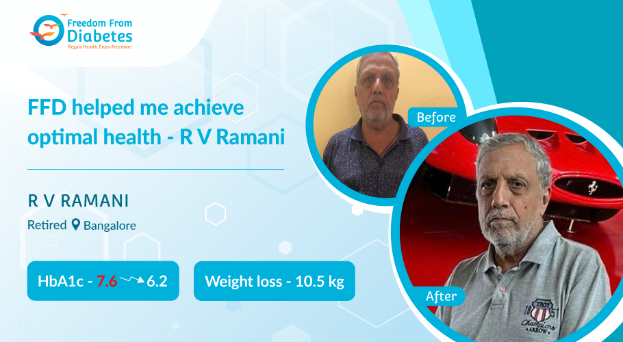 Medicine-free, weight loss 10.5 kg and more - R V Ramani's inspiring journey