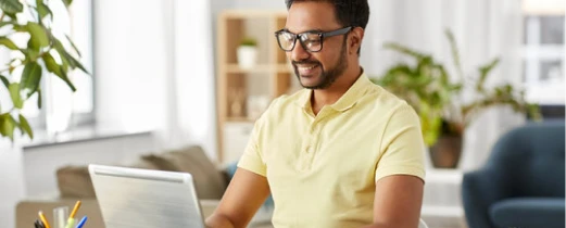 Man working on laptop