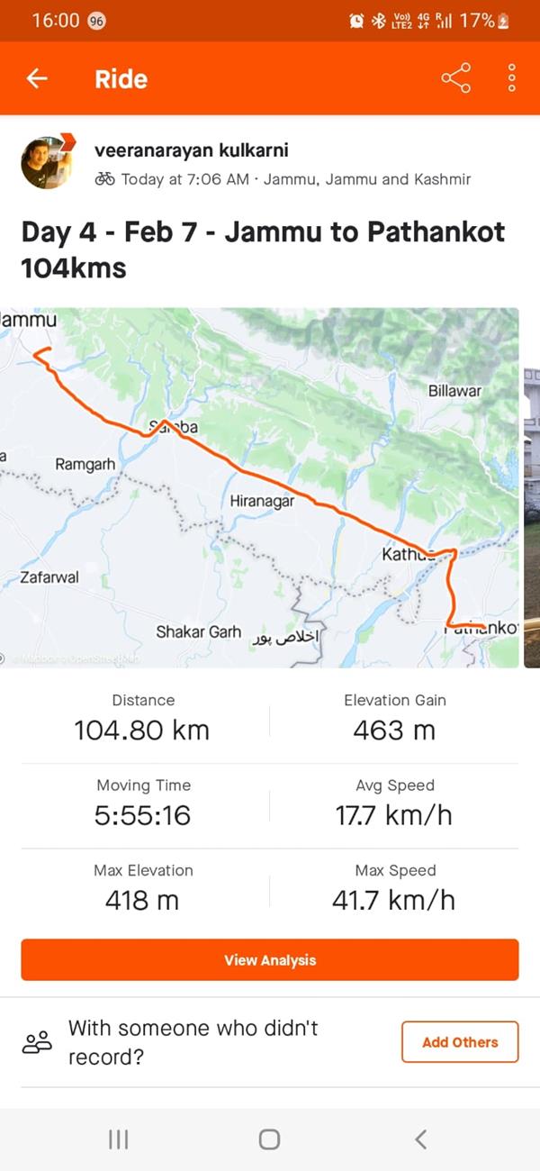 Day 4: Jammu to Pathankot- 104kms