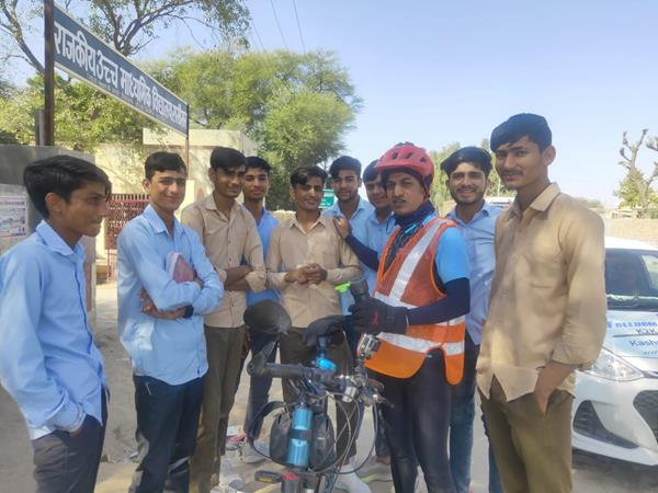 Interaction with students at Rasisar, Rajasthan